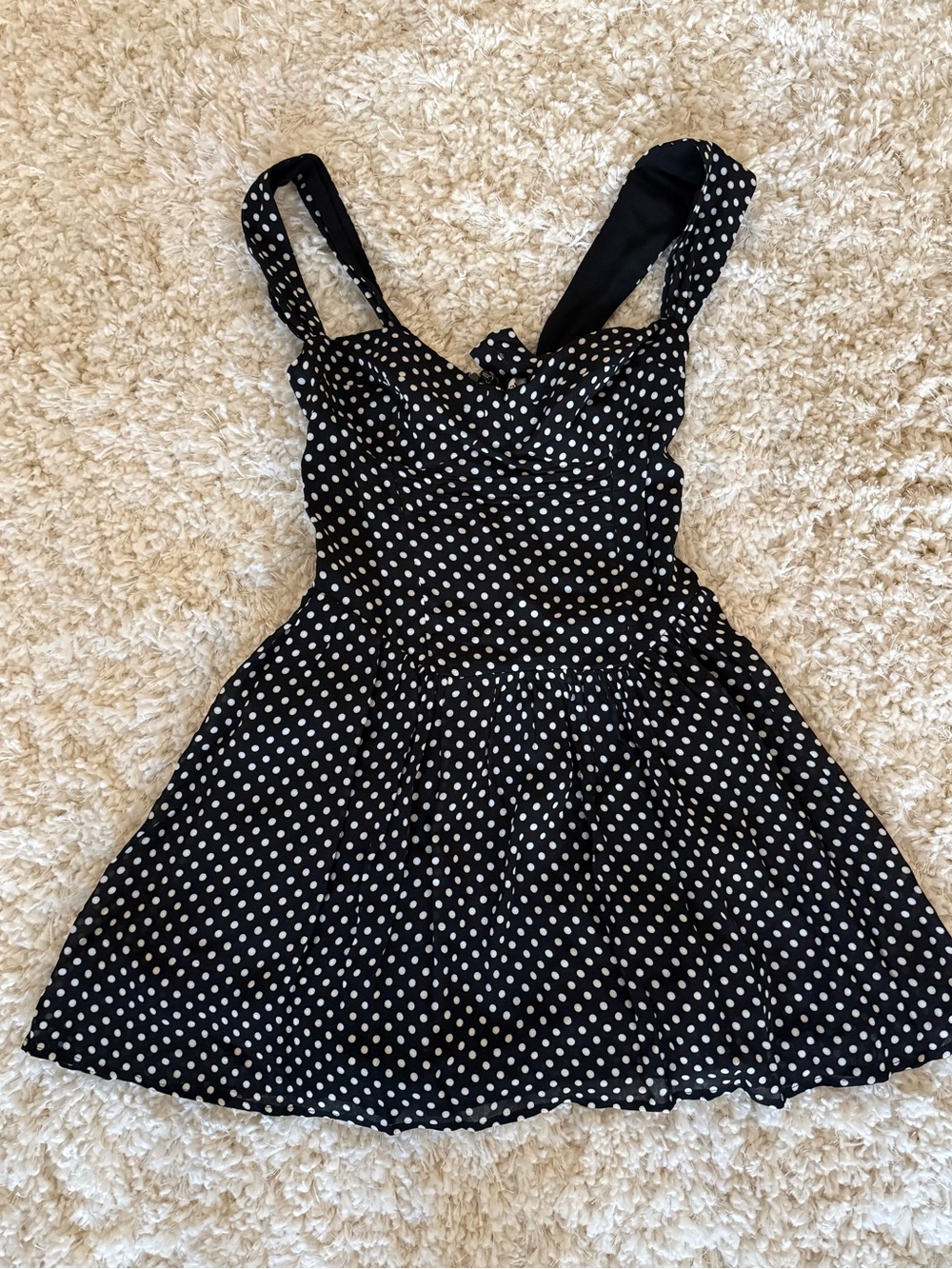 Reformation Black Polka Dot Mini Dress - Picture 4 of 5